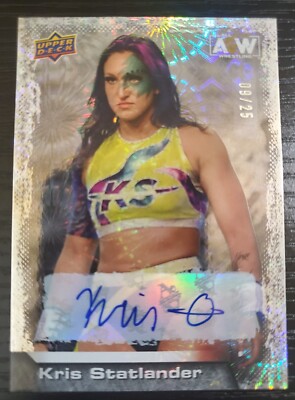 2022 UPPER DECK AEW WRESTLING KRIS STATLANDER PYRO AUTO /25 TBS CHAMPION WWE NXT