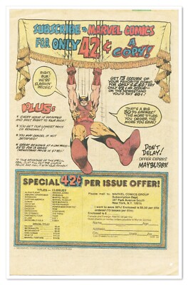 Print Ad Marvel Comics Offer Wolverine Vintage 1982 Newsprint Advertisement