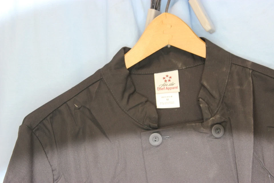 White Swan Five Star Chef 18011  Mens Moisture Wicking Mesh Back Chef Coat MED - Image 4 of 4