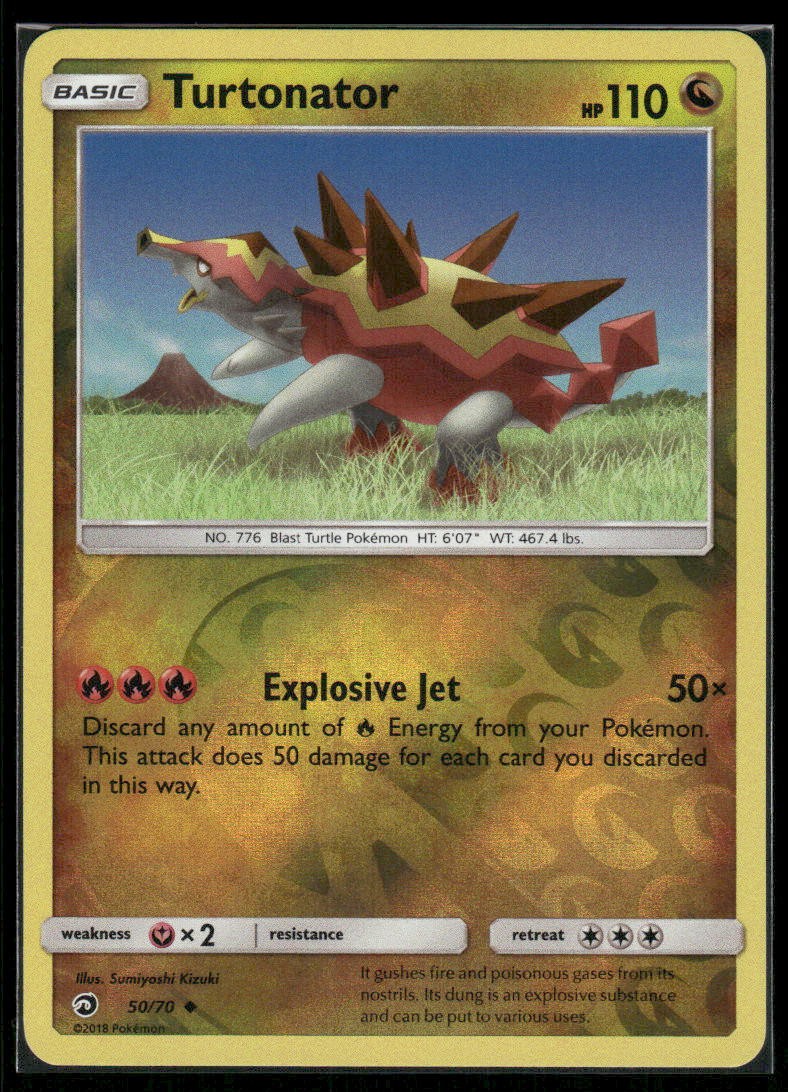 Turtonator 50/70 Uncommon Dragon Majesty Pokemon Reverse Holo Near Mint