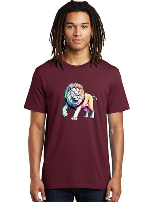 Lion Mens Graphic Tee, 100% Cotton, Casual Summer Wear