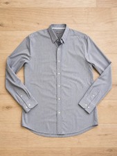 Rhone Shirt Blue Micro Check Long Sleeve Slim Fit Casual Men s M