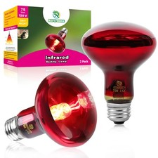 Reptile Heat Lamp Bulbs, Infrared 75W Reptiles  Amphibians Basking Spot Lamp...