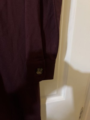 Hobbs Wine Shirt Dress Long Sleeve Button midi length UK 14