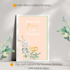 Christian Wedding Card God Bless Your Marriage Card Religious Congratulations