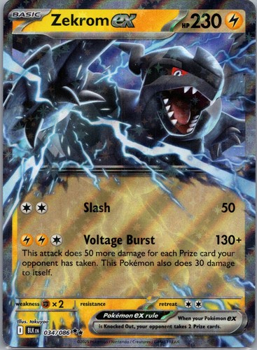 Pokemon TCG Zekrom ex 034/086 Sv: Black Bolt Holo double rare 