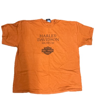 Vintage Harley-Davidson Museum Men's 2XL Tshirt Orange 1990s
