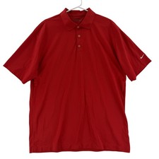 Nike Golf Polo Shirt Mens XL Red NikeFIT Dry Swoosh Short Sleeve Solid Athletic