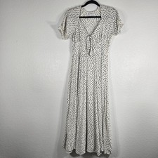 Urban Outfitters Polka Dot Maxi Dress Size 2 White Tie Front Pin Up Girly Preppy