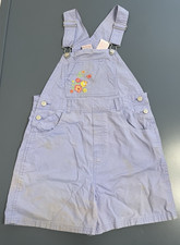 FLAW Vintage 90s Looney Tunes Tweety Overalls Girl 10-12 Purple Embroidered READ