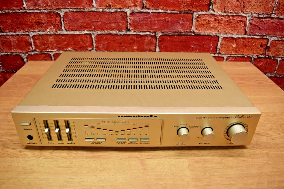 Amplificador estéreo de colección Marantz PM350 HiFi Audiophile Champagne usado Foto 3 de 4