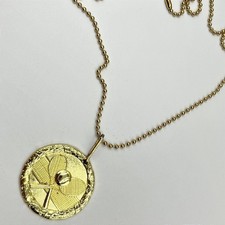 VTG Express Medal Gold Tone Tennis Racket Medal Pendant Necklace Sporty Retro