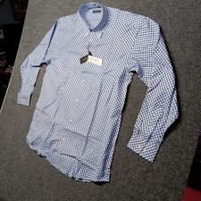 Turtleson Men L Sleeve Button Down Collared Shirt Size L Blue Pacific Gingham