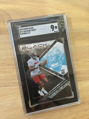 One of one Panini Black 2022 Rachaad White Platinum 1/1 Rookie SGC 9 Commanders