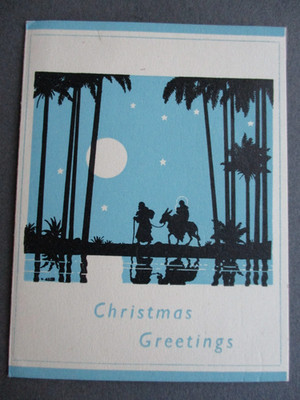 Vintage WEIHNACHTSKARTE religiöse Krippe Medici V Asta Künstler