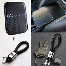 Set For Lexus Racing Car Center Armrest Cushion Mat Pad Cover + Black Keychain