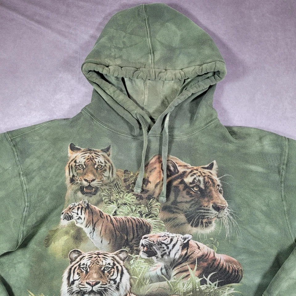 Sudadera con Capucha The Mountain Para Hombre Mediana Verde Tigre Naturaleza Pullover Sudadera Polar Foto 2 de 4