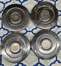 2 Pc Volvo Oem 1980-1985 240 Dl Chrome Metal 8 38 Wheel Center Cap