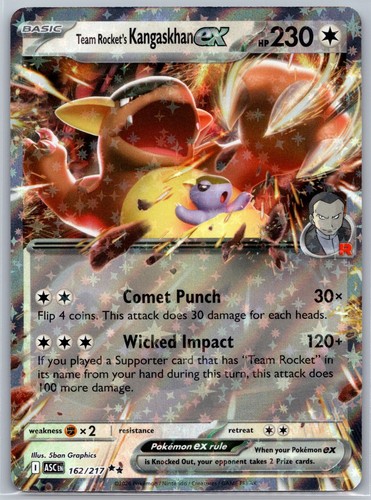 Team Rocket's Kangaskhan ex 162/217 Double Rare Ascended Heroes Pokemon Holo NM