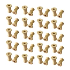 60 Pcs Wooden Spool Spools Empty Portable Yarn Craft Product Glass Shaped