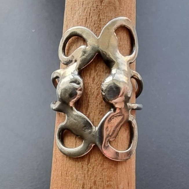 925 STERLING SILVER INTRICATE DESIGN OPEN ABSTRACT INTERSECTING VINES RING AT View 6