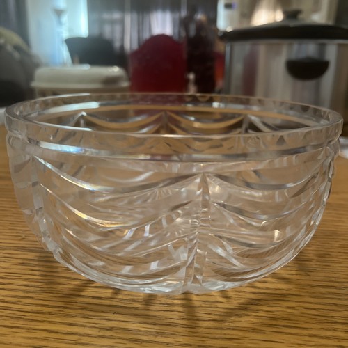 Insalatiera vintage Royal Brierley taglio cristallo drappo con pannelli