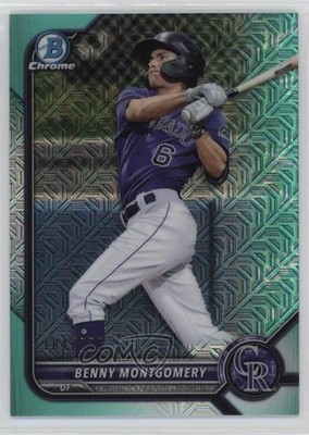 2022 Bowman Chrome Prospects Mega Box Aqua Mojo Refractor Benny Montgomery 14lc