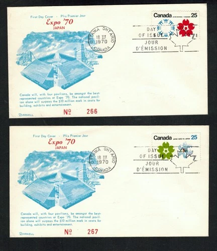Canada #508-11, 1970 Expo on 4 sequentially numbered FDC's - limited & scarce