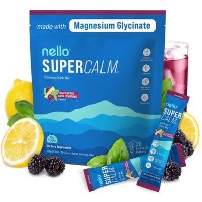 Nello Supercalm Calming Drink Mix Dietary Supplement Powder - Blackberry Basil