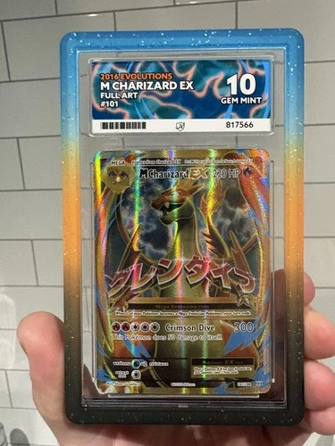 M Charizard EX (Full Art) 101/108 Evolutions  ACE 10 Perfect Sub grades + guard