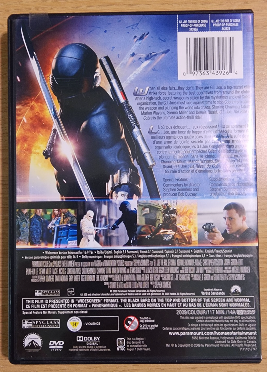 G.I. Joe: The Rise of Cobra (DVD, 2009, Widescreen) Channing Tatum