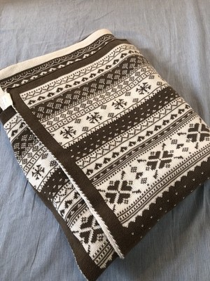 Nordic 100% Cotton Knitted/crocheted Granny Throw/Blanket Size L / 130cmx 180cm