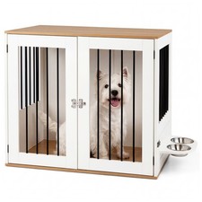 31.5 Dog Crate Furniture With Double Lock Doors 360 Rotating Feeder 31.5 Dog Crate Furniture With Double Lock Doors 360 Rotating Feeder