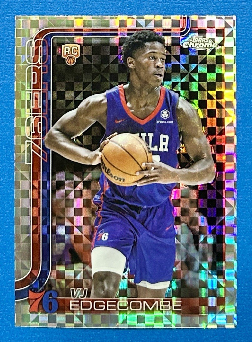 2025-26 Topps Chrome Basketball VJ Edgecombe RC X-Fractor #253 76ers