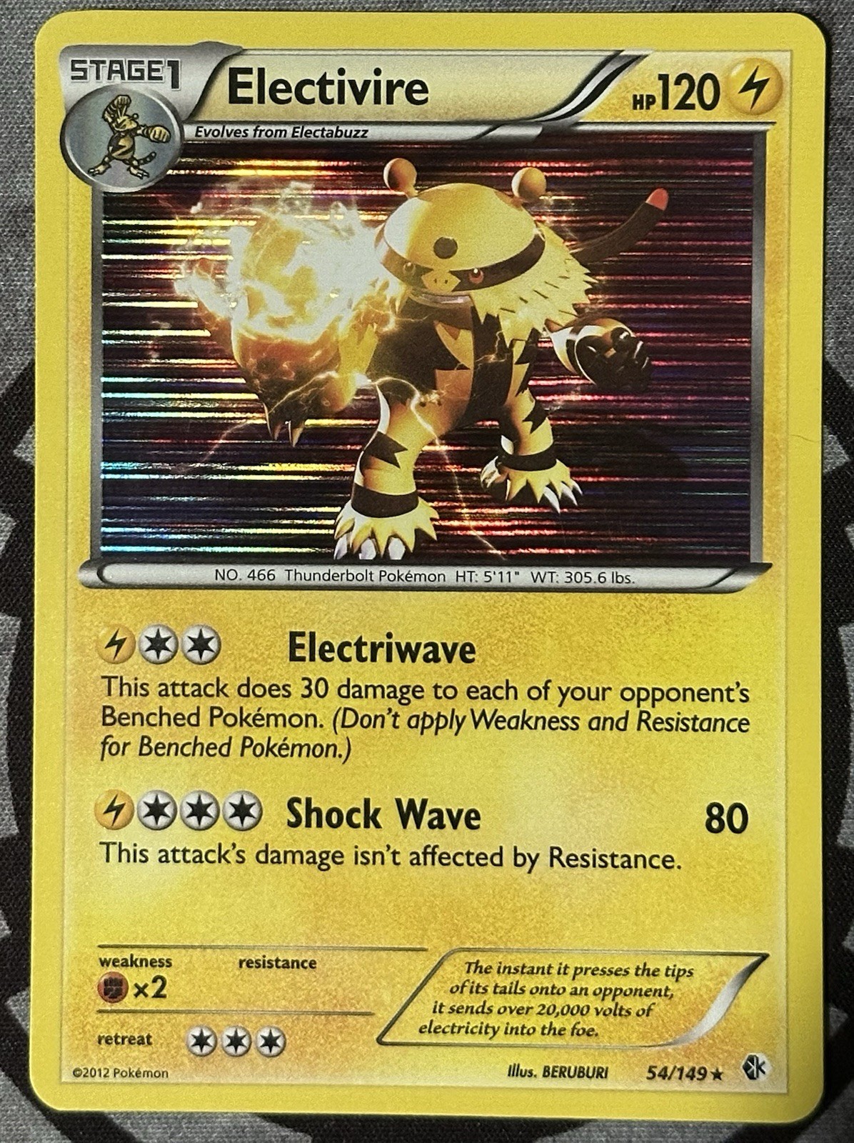 Pokemon TCG - ELECTIVIRE - Boundaries Crossed 54/149 Rare Holo - LP