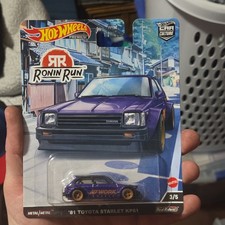 Hot Wheels Car Culture Ronin Run 1:64 '81 Toyota Starlet KP61 Purple Real Riders