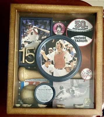 Thurman Munson Yankees 50th Anniversary Shadow Box