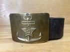 Genuine USSR Soviet Russian Navy Military Belt Buckle Brass Anchor Star — photo 1