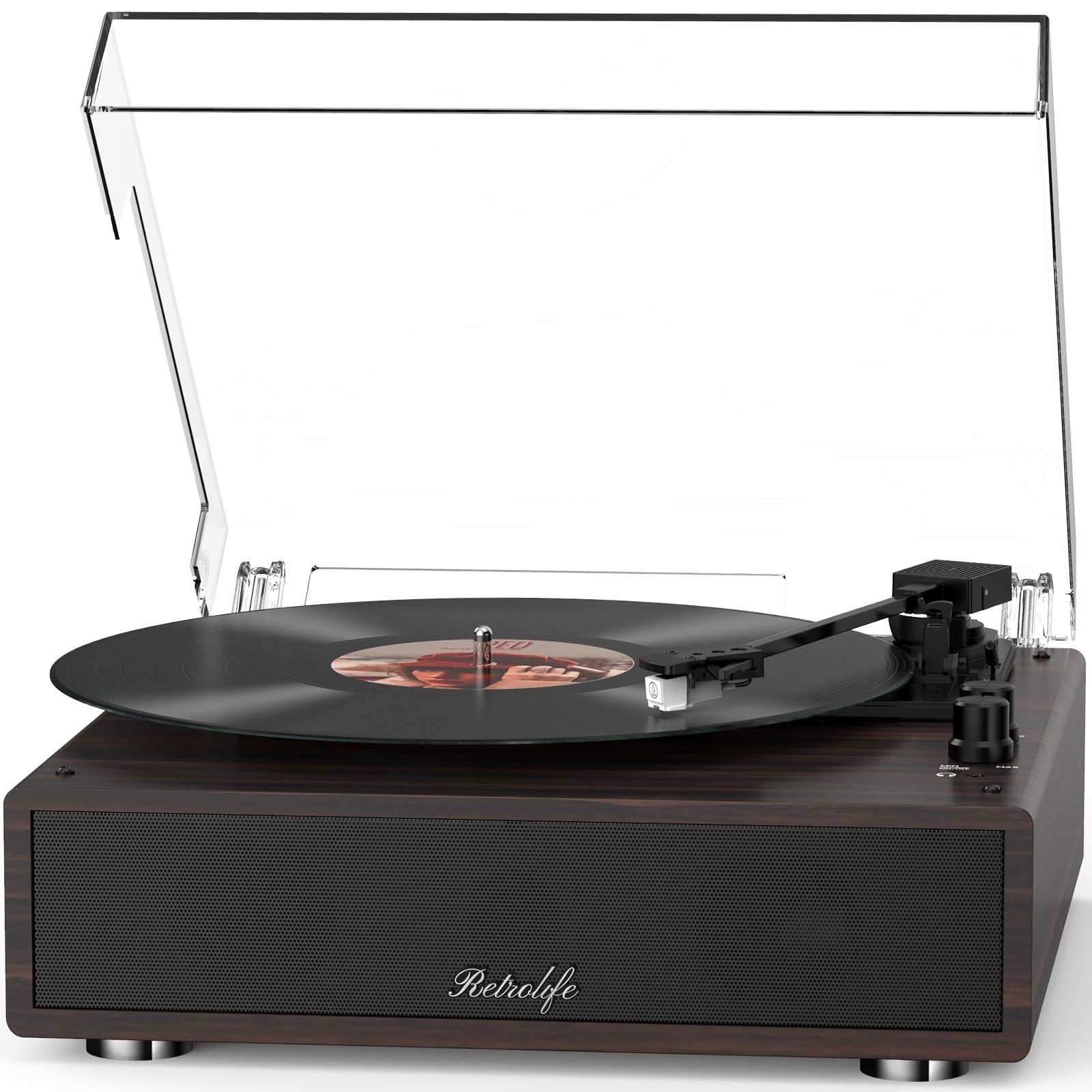 Vintage Record Player with Built-in Stereo Speakers for Vinyl Lovers