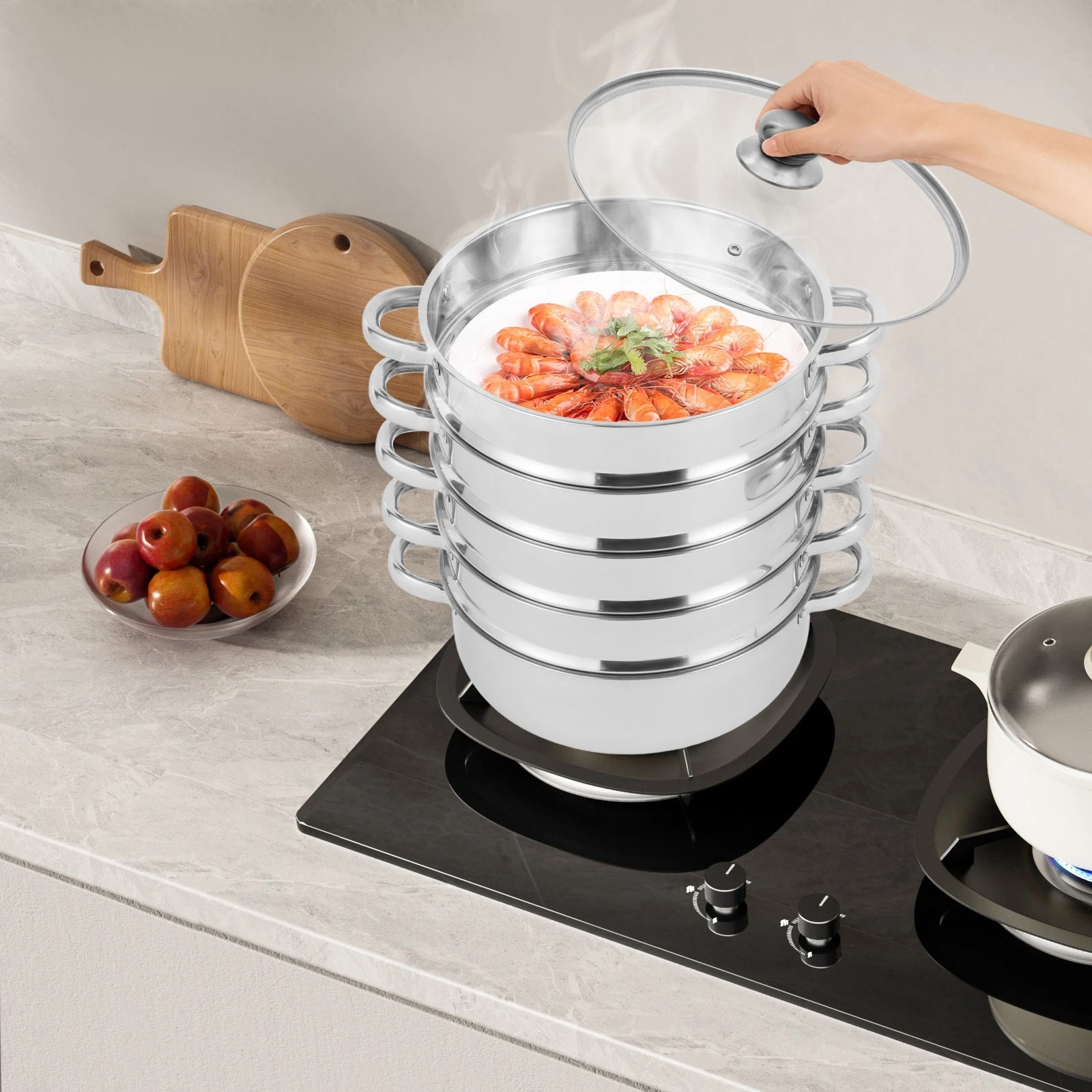 5-Layer Steam Cooker Large Steamer|Domestic Commercial Stainless Steel Steamer