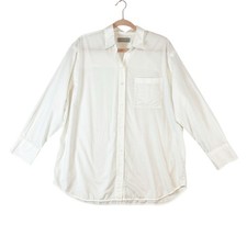 Everlane Oversized Relaxed Oxford Cotton Shirt Women's 12 White Minimalist Chic