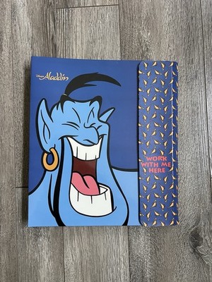 ALADDIN Genie ring Binder Finder W/ Folders Impact International 1992 Disney NOS