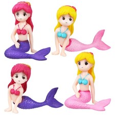  4 Pcs Mermaid Gifts Fish Tank Accessories Aquarium Ornaments Figurine