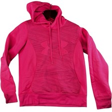 Under Armour Womens Hoodie Sweatshirt Pink Coldgear Storm Semi Fitted M