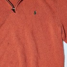Polo Ralph Lauren Mens Orange Solid Cotton Knit 1/4 Zip Mock Neck Sweater XL — photo 2