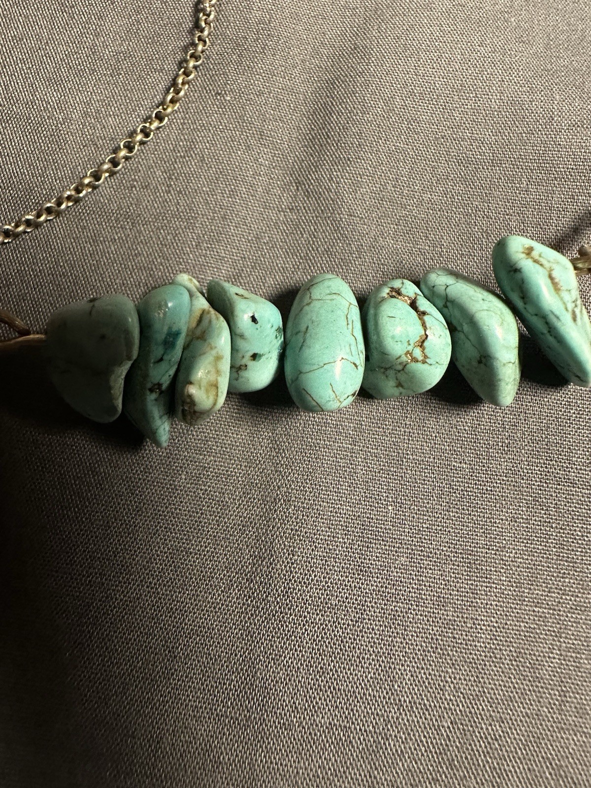Turquoise Irregular Gemstone Stack Necklace - image 4