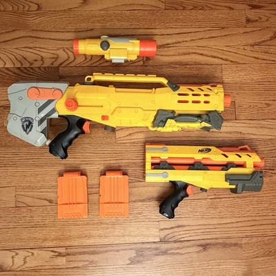 Nerf Longshot CS-6 Dart Blaster w Scope, Front Attachment & 2 Mag