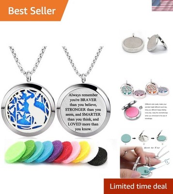 Aromatherapy Essential Oil Diffuser Necklace Stainless Steel lnspirational Lo...