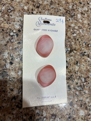 Vintage NOS Buttons by Schwanda Western Germany Pink Moonstone Sew Through