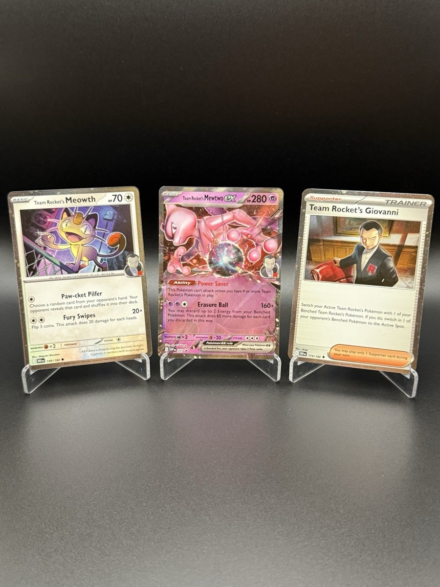 Pokemon Team Rocket's Mewtwo Ex 205 Promo -Meowth 149 - Giovanni